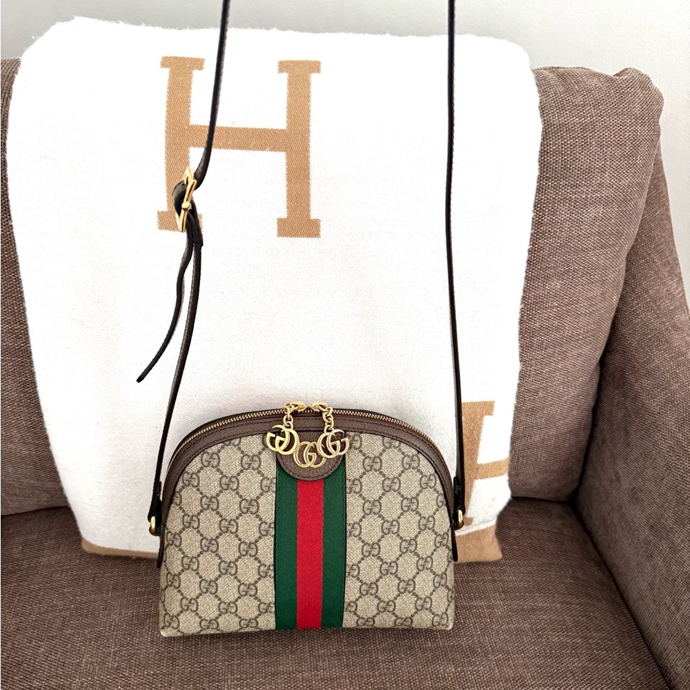 Authentic Gucci Ophedia dome crossbody bag brown monogram supreme canvas - Picture 2 of 16